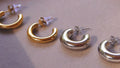 Silver C shaped hoops