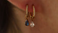 Hanging diamond teardrop hoop