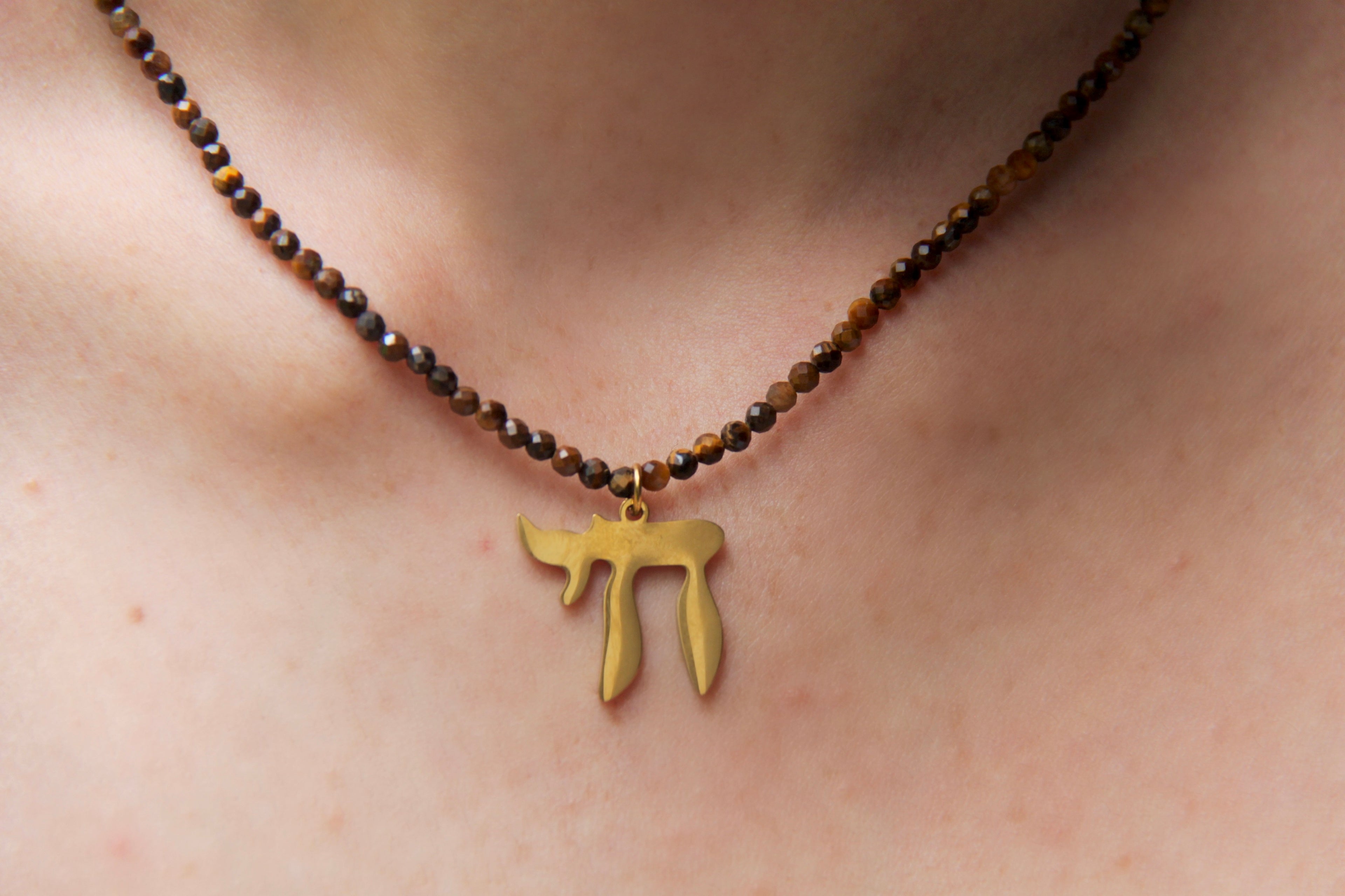 Tigers eye chai necklace