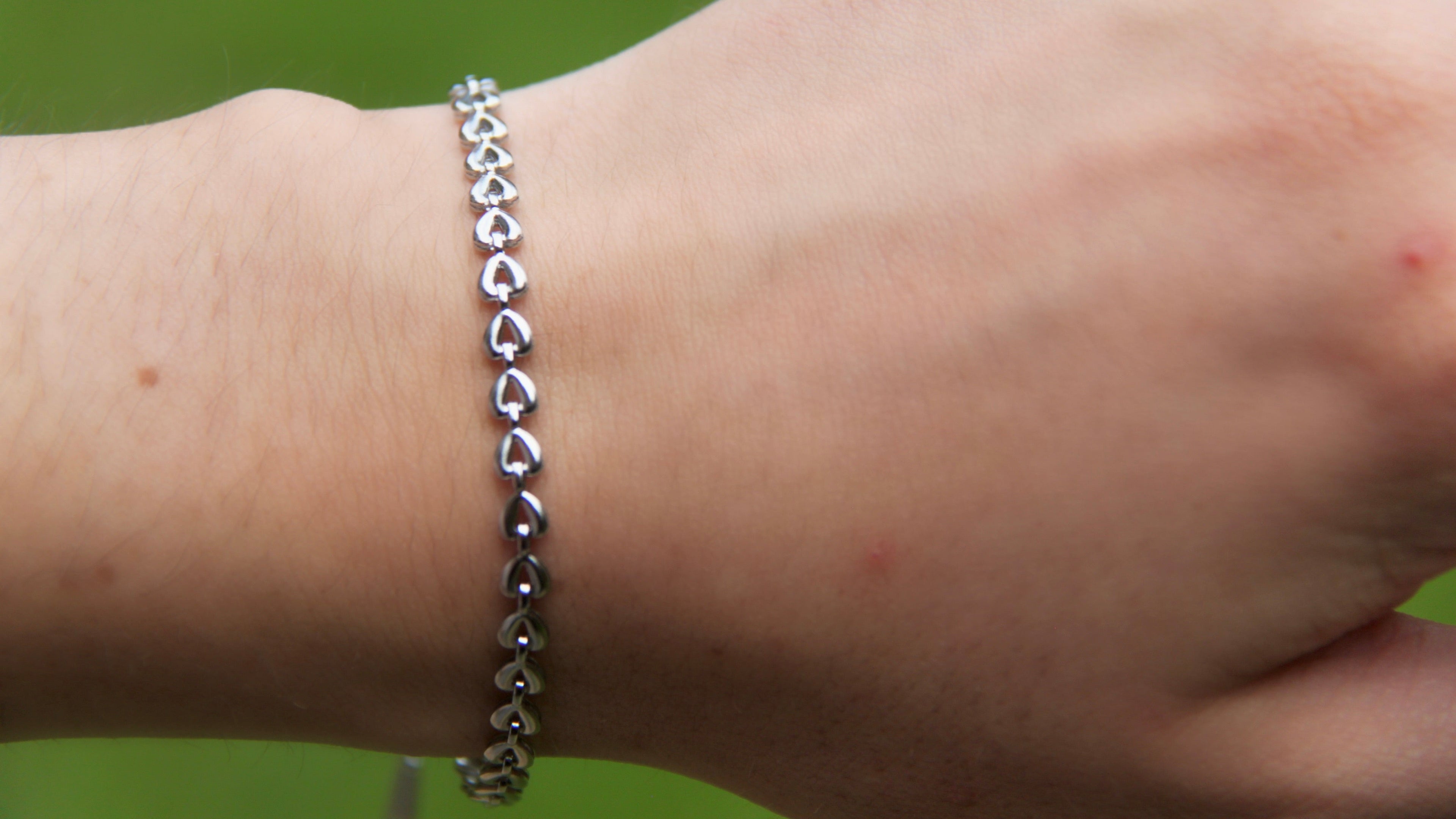 Vintage silver vine/hearts bracelet