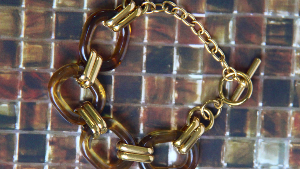 Tigers eye chunky linked bracelet