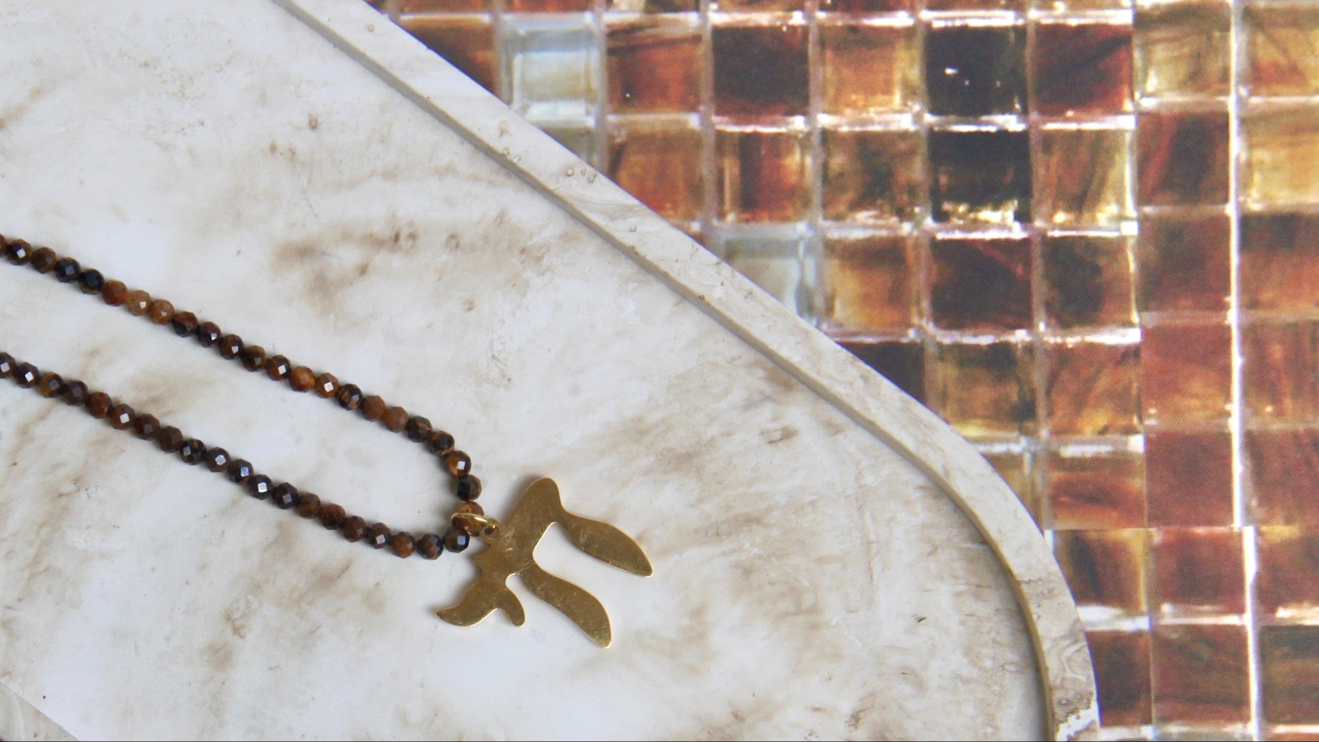 Tigers eye chai necklace