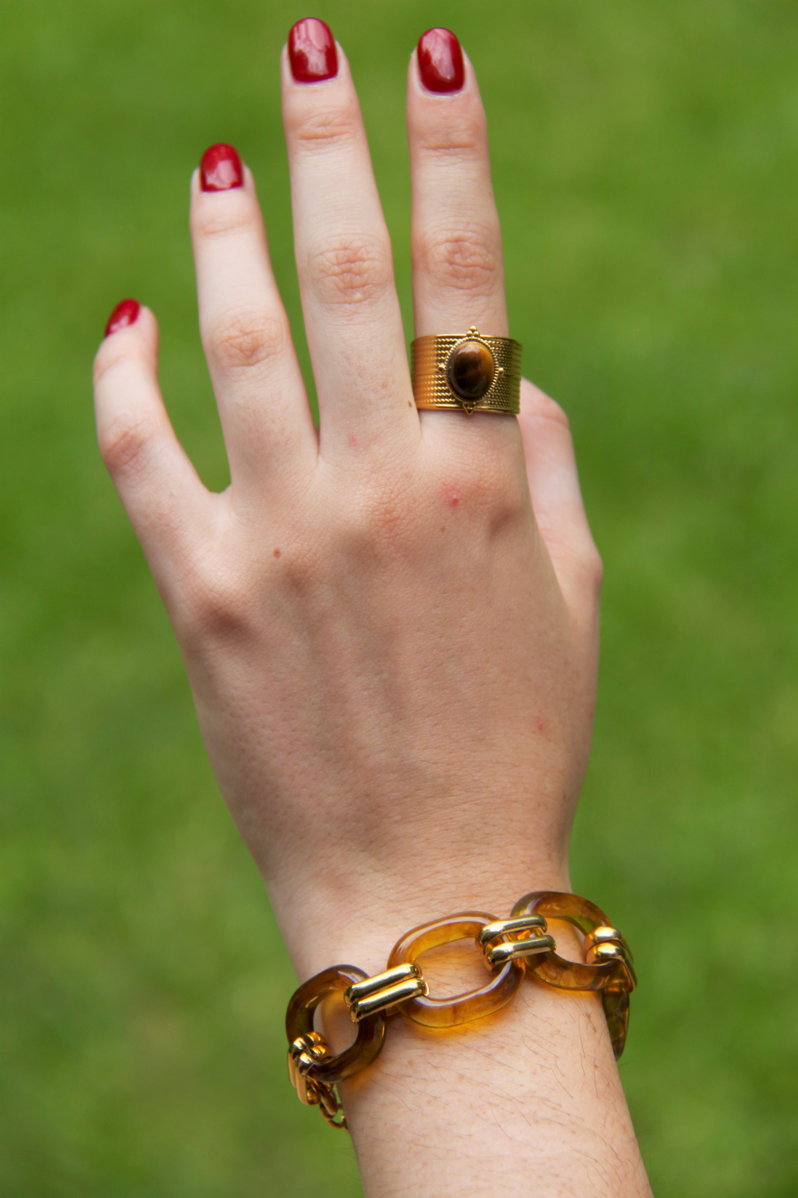 Tigers eye chunky linked bracelet