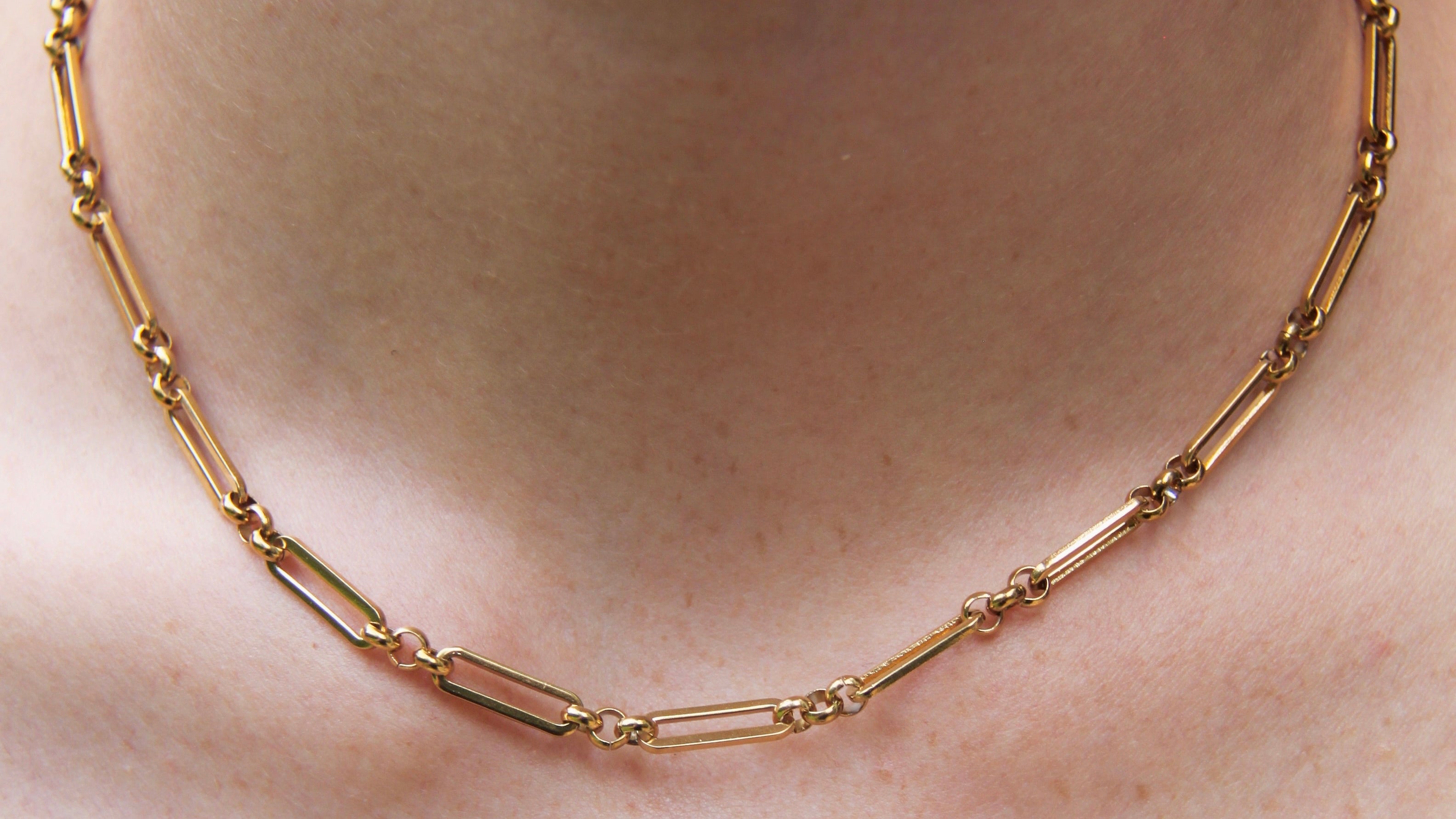 Antique detailed paperclip necklace