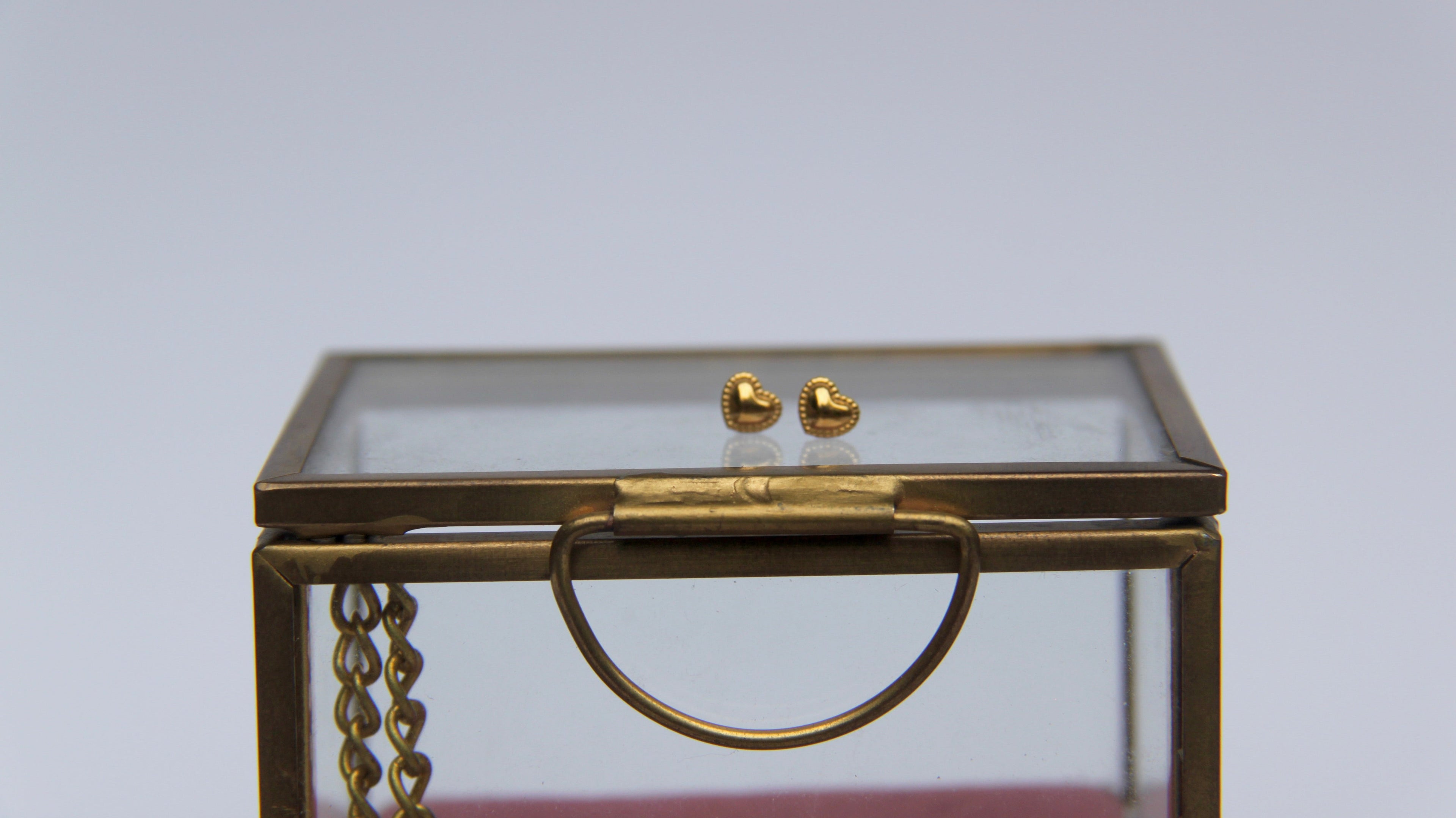 Micro beaded heart studs