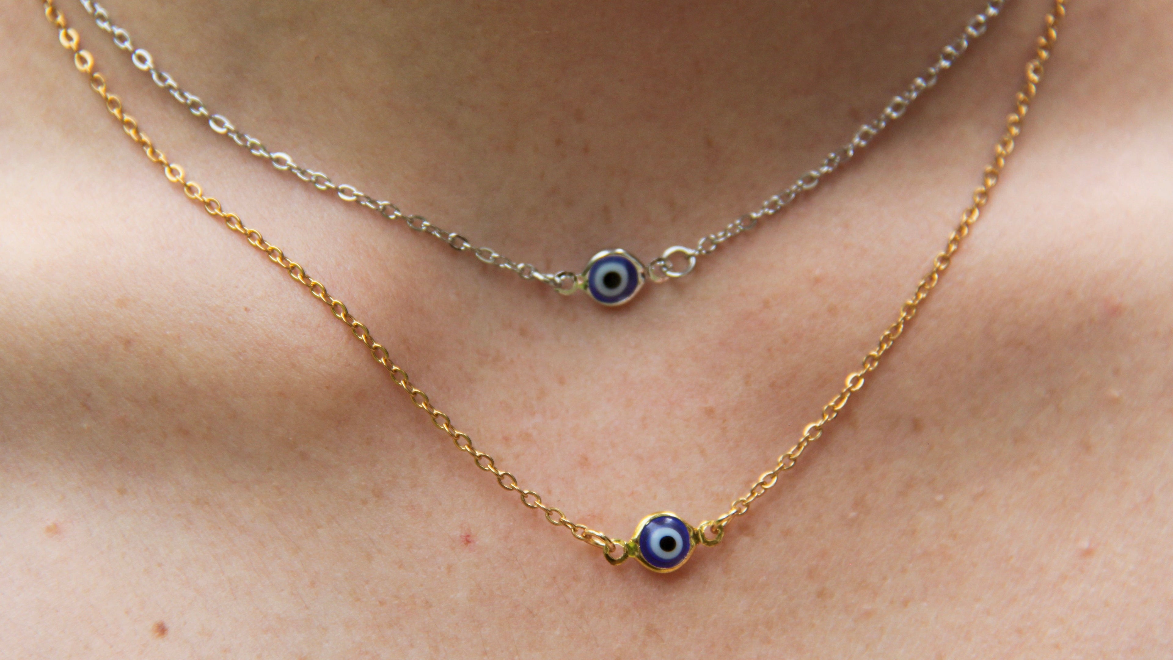 Blue evil eye necklace
