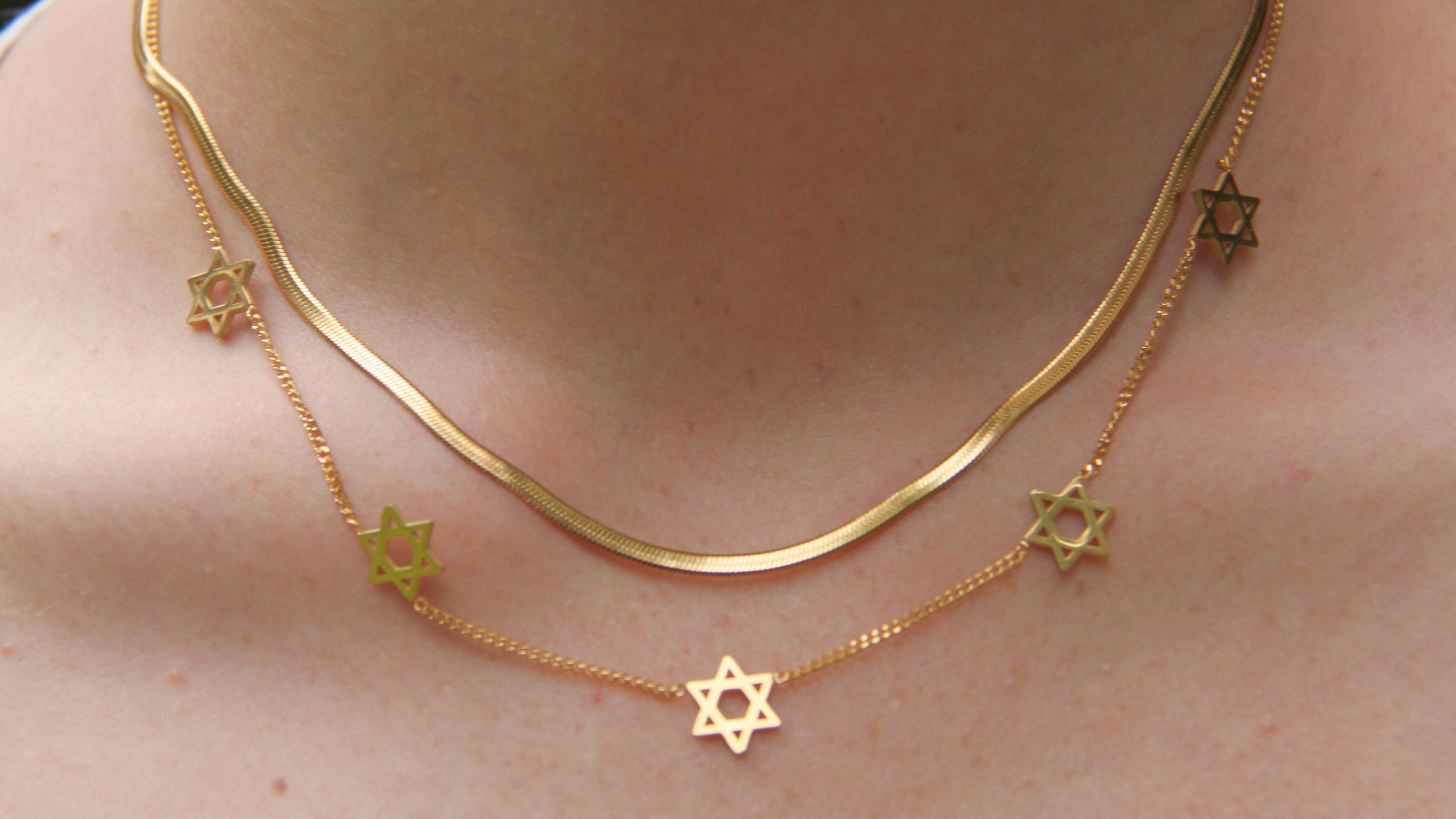 2 layer Star of David necklace