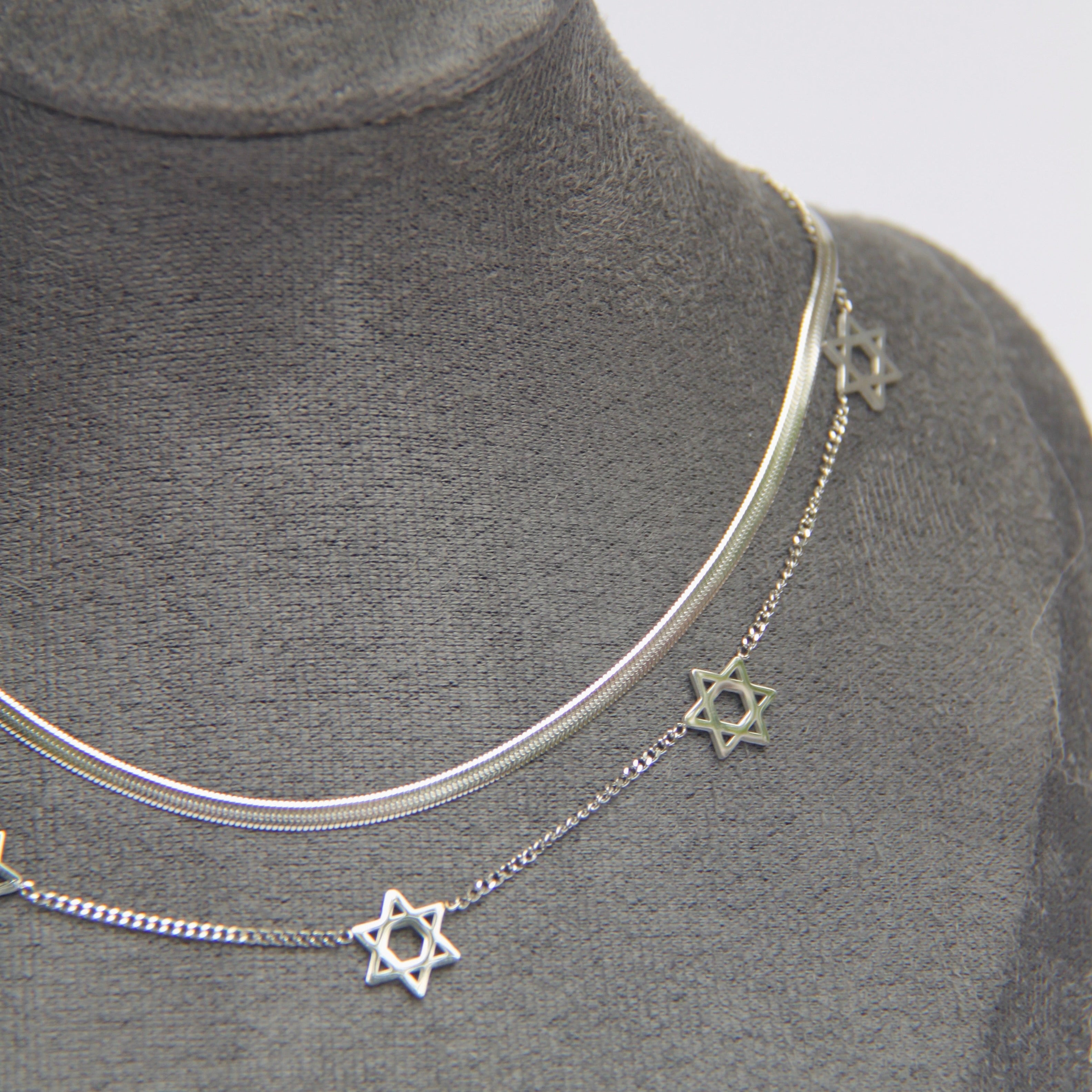 2 layer Star of David necklace