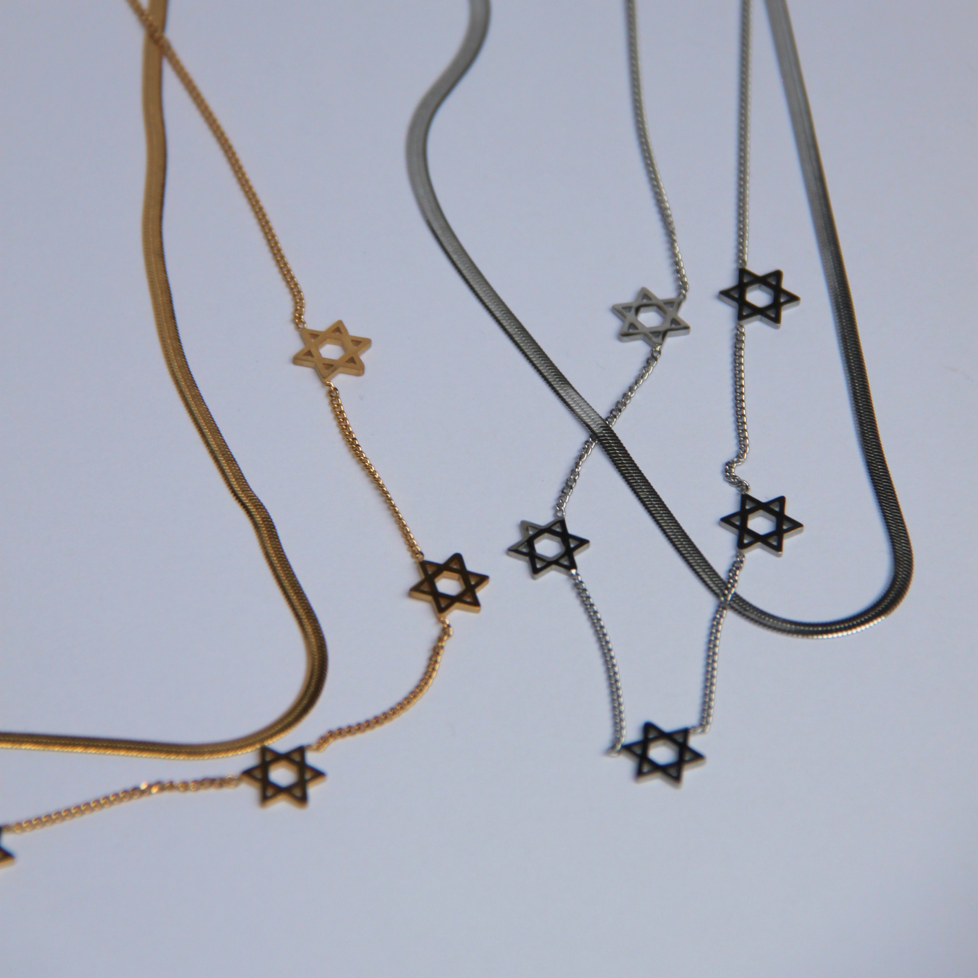 2 layer Star of David necklace