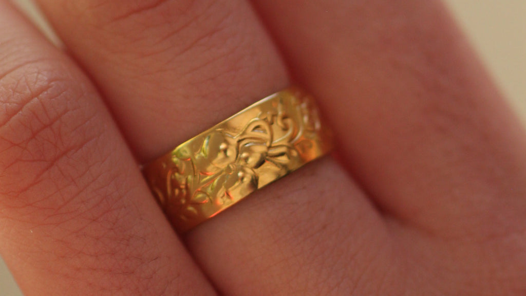 Detailed engraved ring