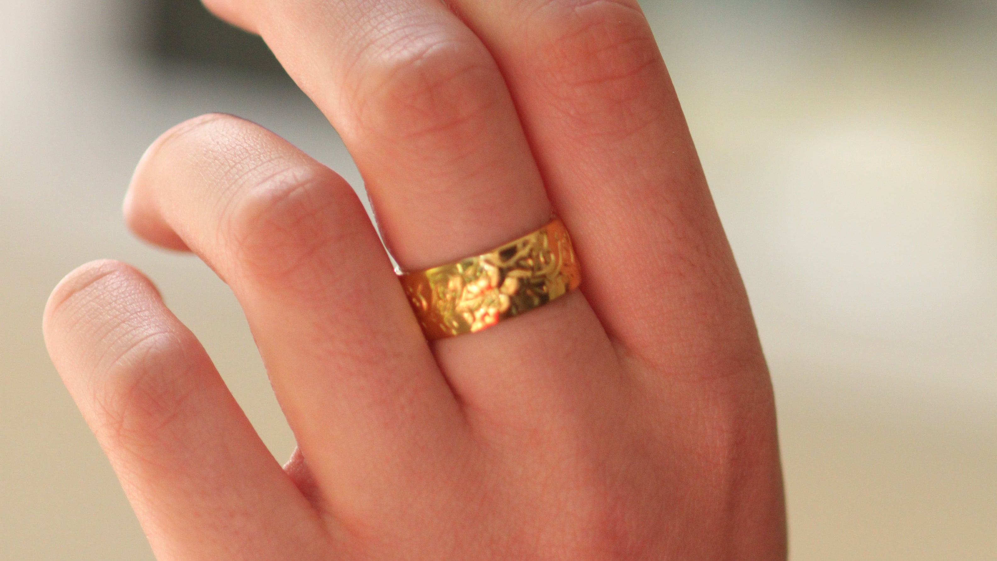 Detailed engraved ring