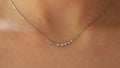Silver delicate semi-circle diamond pendant