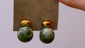 Green marble jade earrings