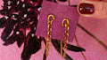 Linked chain tassel earrings