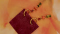 Colourful beaded hoop earrings short