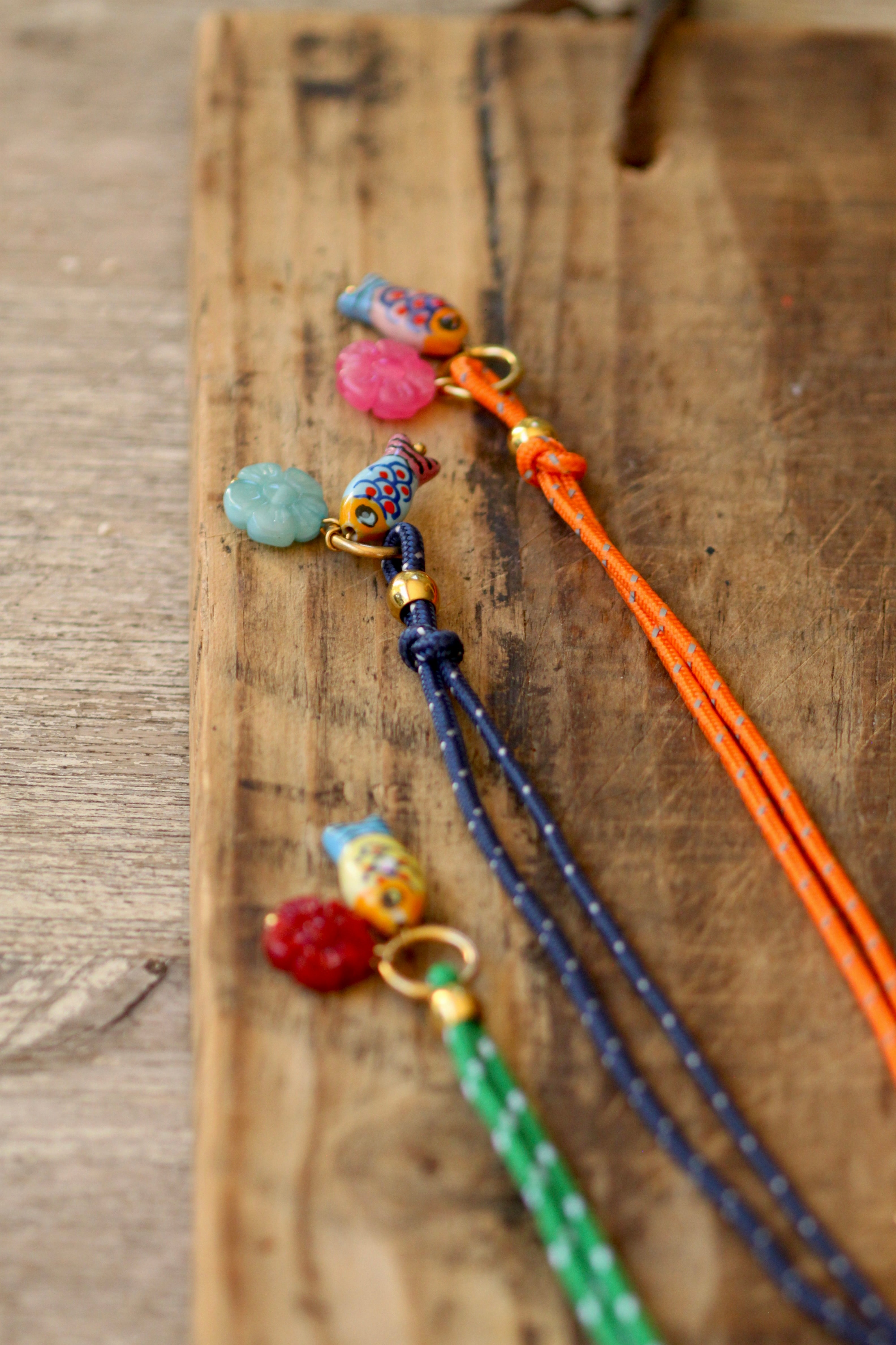 Braided rope charm fish bracelet/anklet