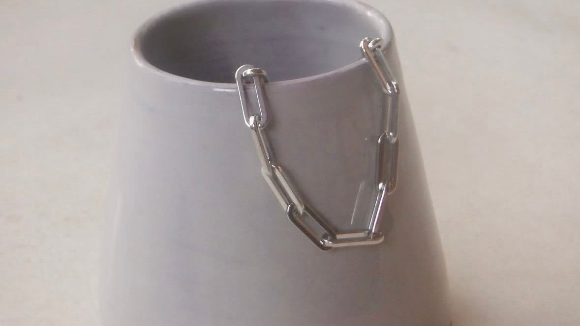 Chunky paperclip bracelet silver