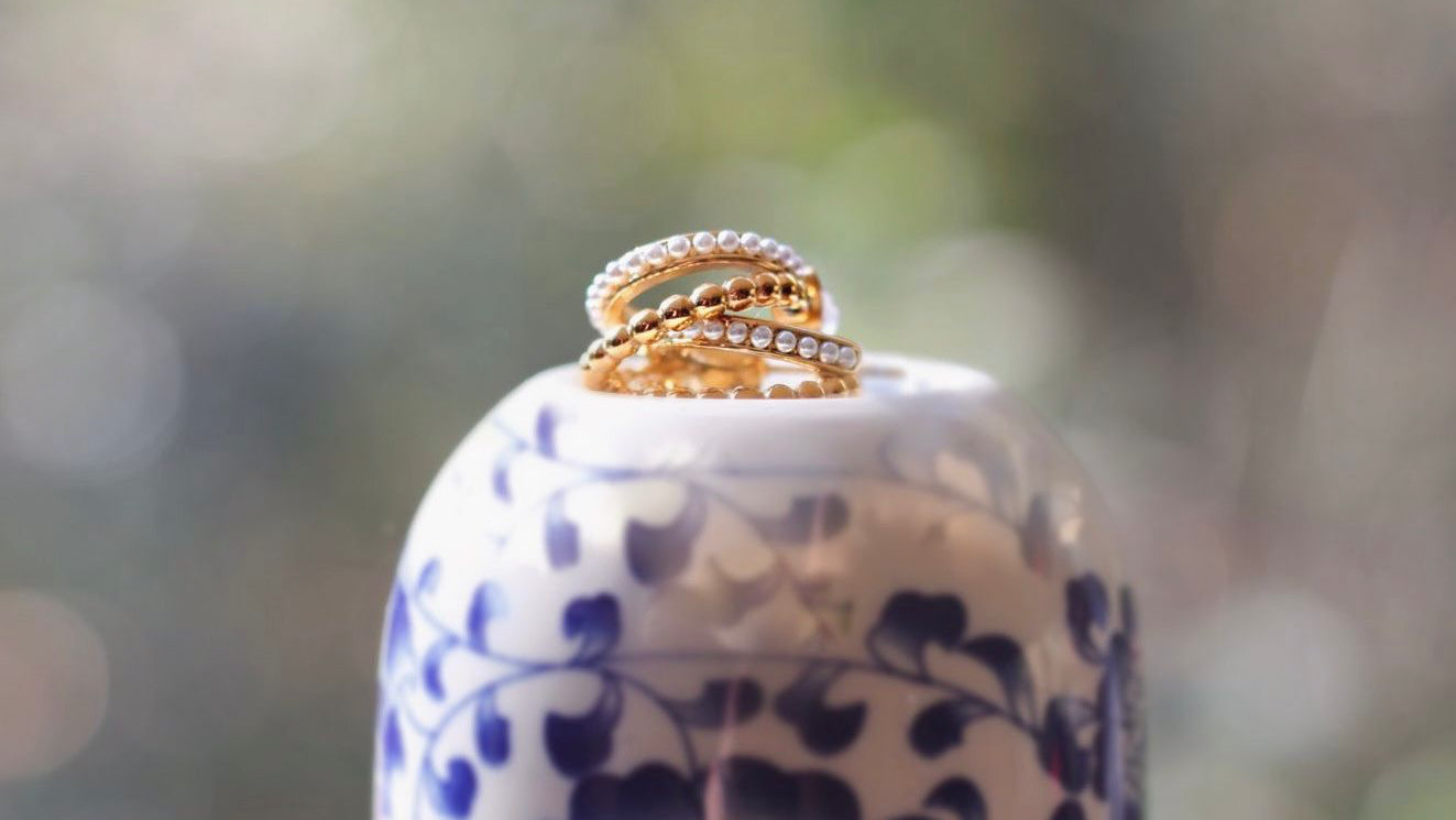 Double layer pearl hoops