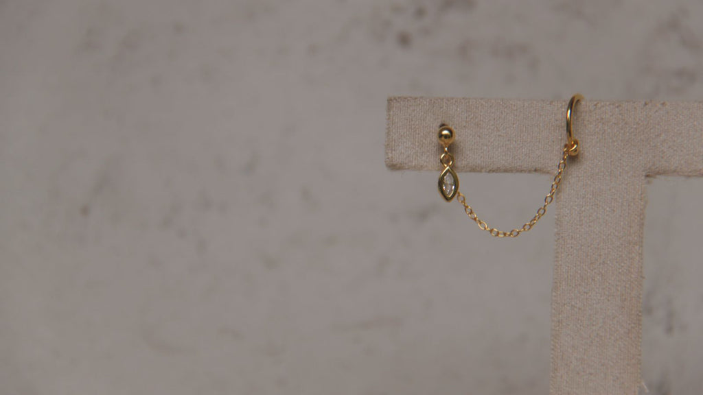 Tassel diamond earring cuff