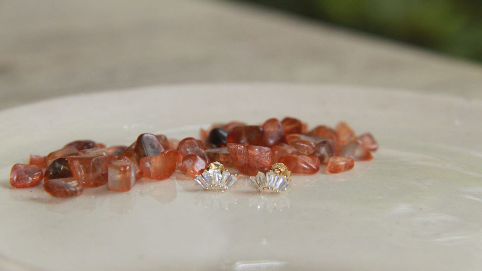 Diamond half fan studs