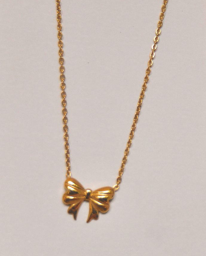 Gold bow necklace