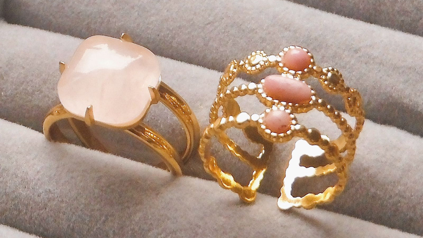 Pink gemstone rings