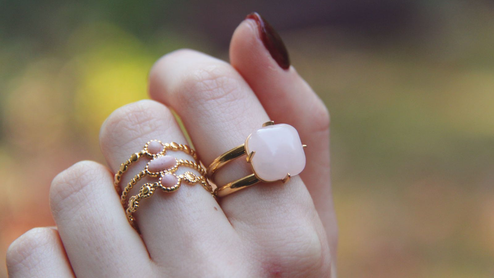 Pink gemstone rings