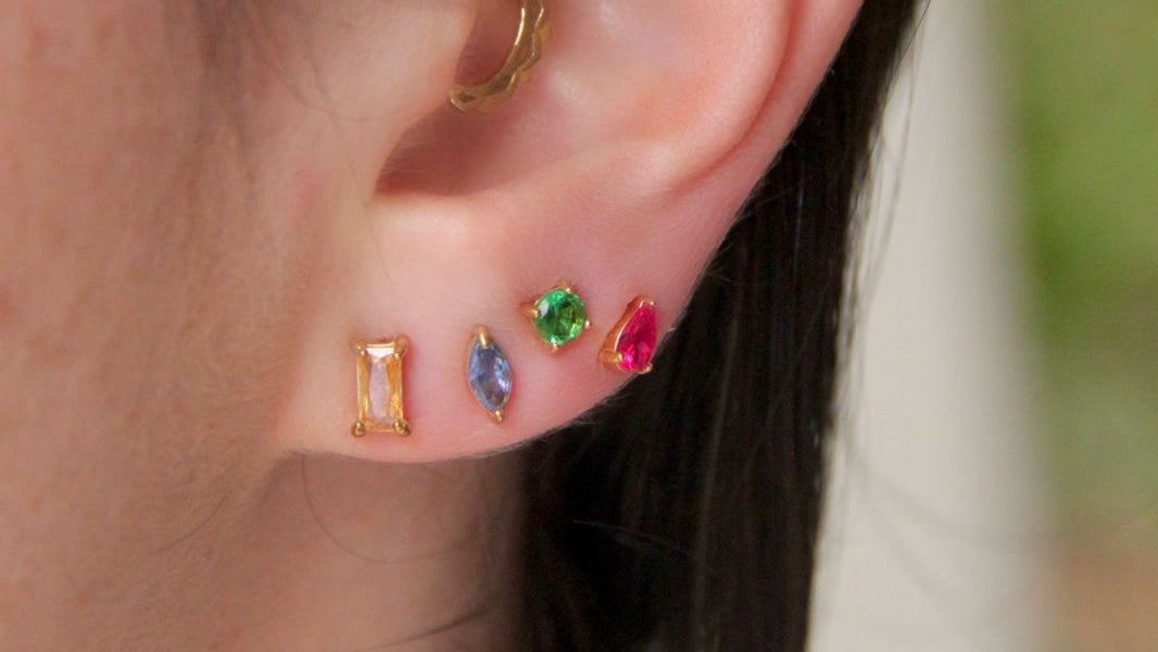 Coloured gemstone earrings