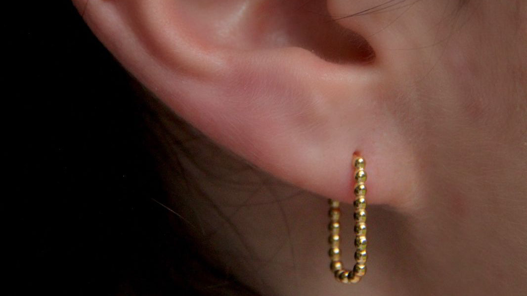 U shaped square bubble earring