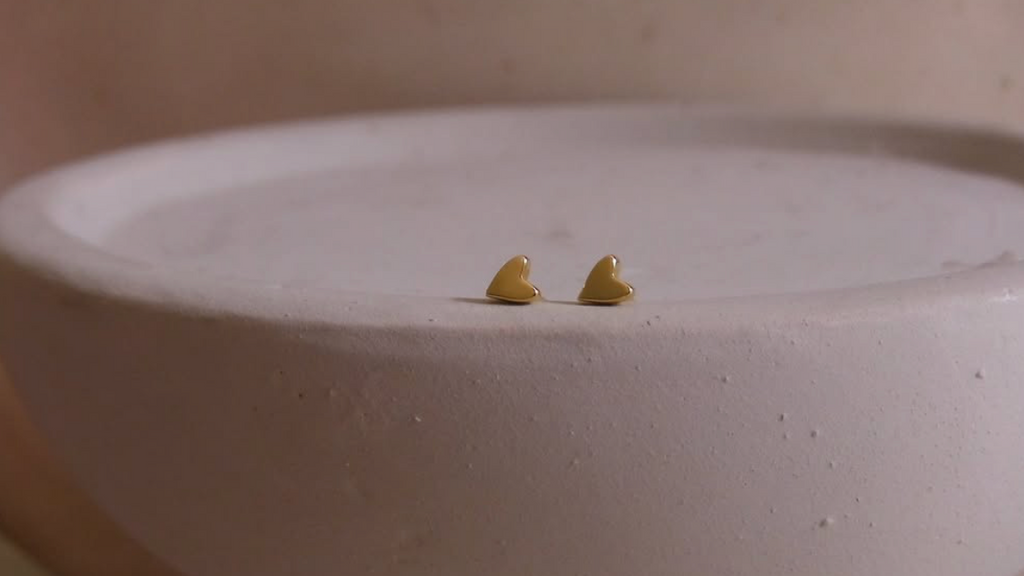 Tiny heart studs