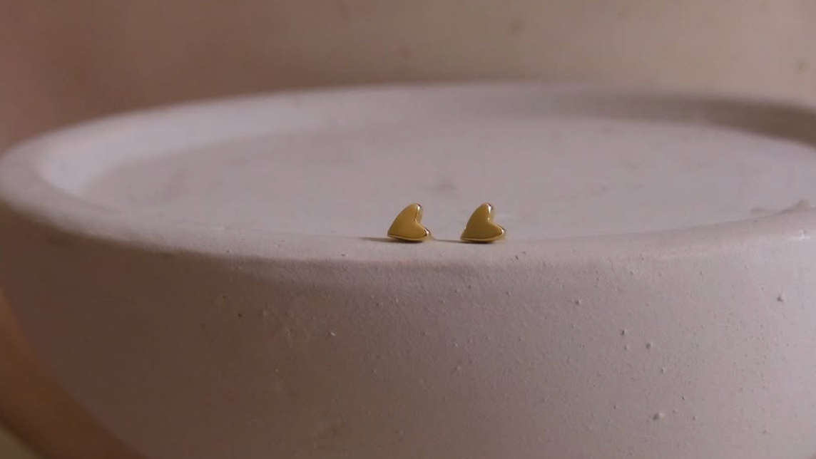 Tiny heart studs