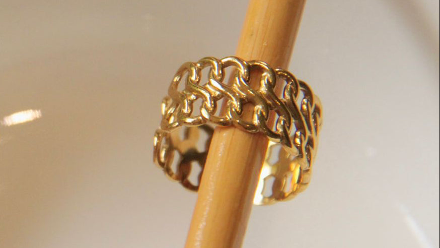 Double layer chain link ring adjustable